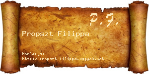 Propszt Filippa névjegykártya